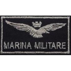 Patch a strappo con aquila argento, oro o giallo, disponibile con scritta "Aeronautica Militare" o "Marina militare"